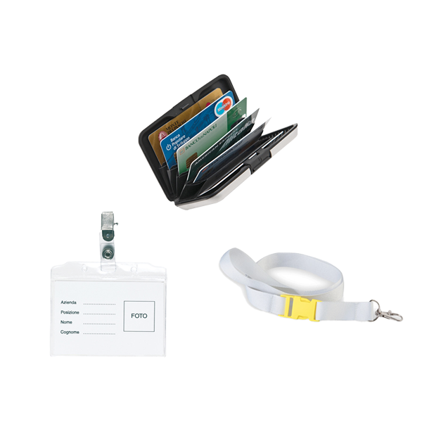 Porta card e lacci portabadge